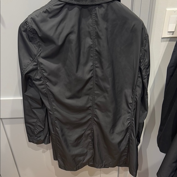 Armani Collezioni Black Trench Coat Lightweight Water-Resistant - Picture 3 of 6